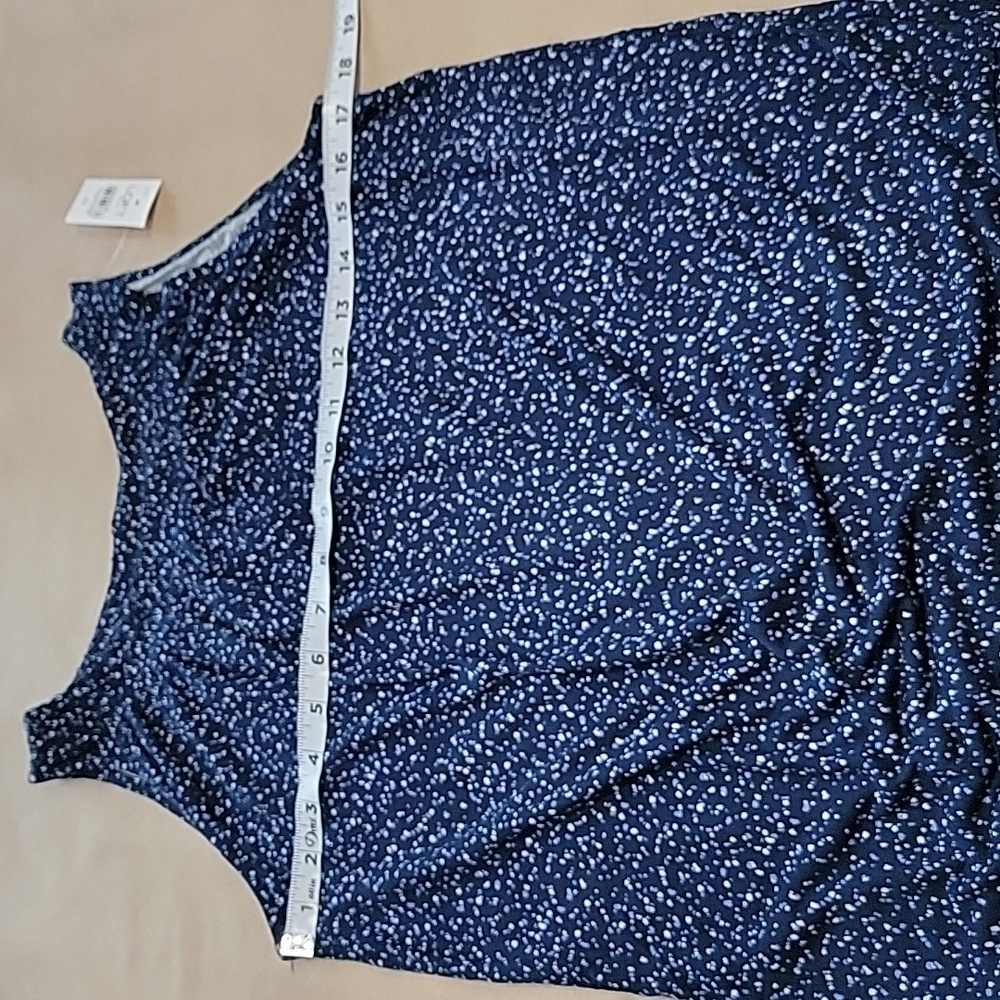 LOFT Size XS Blue & White Speckled Sleeveless Blouse, NEW with Tag - Picture 7 of 14